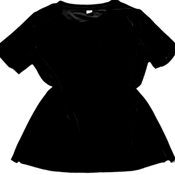 Old Navy Black Velvet Tee Sz S Short Sleeve Crew Neck #82B - Picture 4 of 10